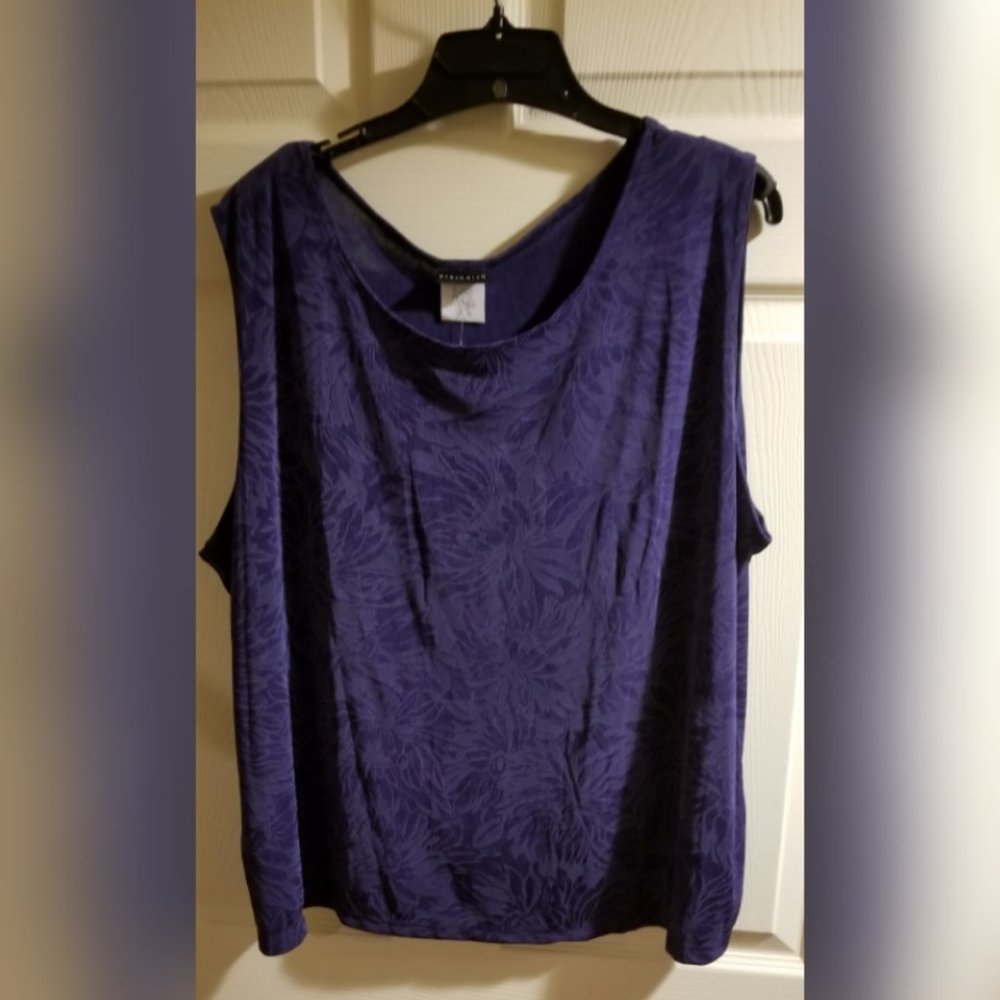 Citiknits Blue Sleeveless Blouse 2x NWT